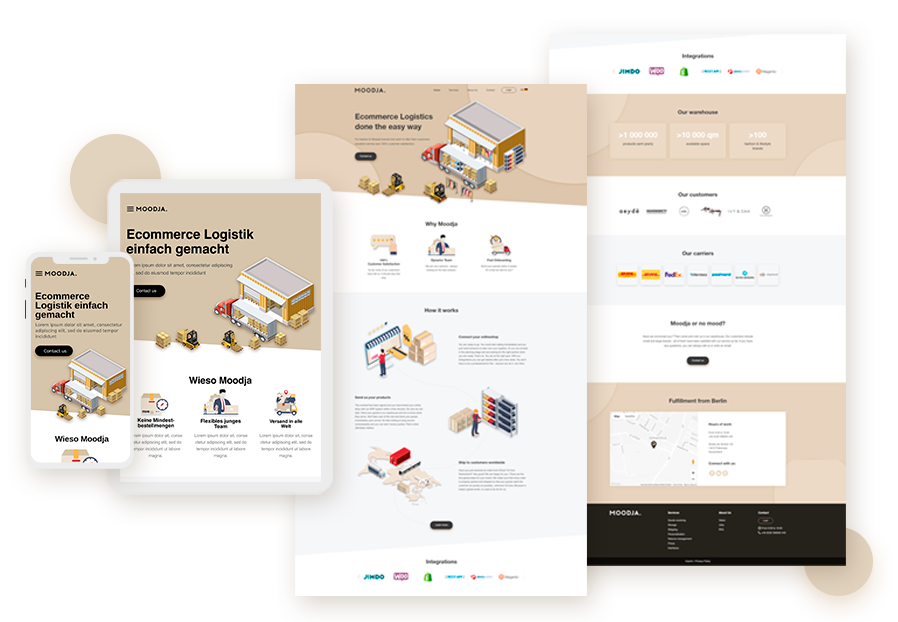 Festatr Group created website design and built website for Moodja