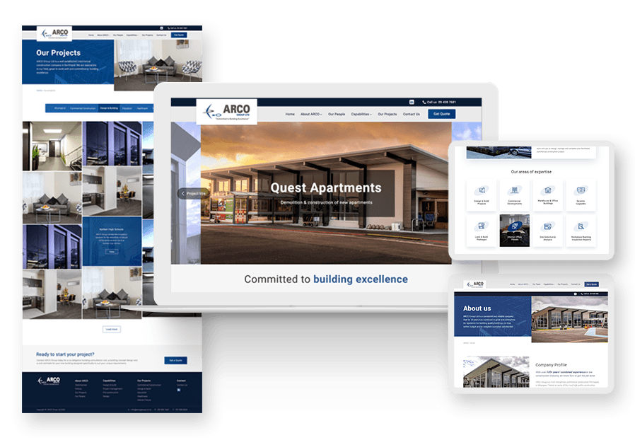 Festatr Group created the website for construction company ARCO to present their services